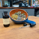 Easy Mind Blend herbal tincture, small batch blended and extracted at Mayim Farm in Opp, Alabama