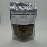 Ashwagandha Green Tea bag front, green tea blended with ashwagandha at Mayim Farm in Opp, Alabama