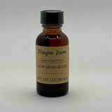 Calm Mind Blend, 1 fl oz amber glass bottle, liquid herbal extract made at Mayim Farm in Opp, Alabama