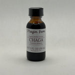 Chaga Mushroom Extract, 1 fl oz amber glass bottle, liquid herbal extract made at Mayim Farm in Opp, Alabama