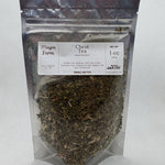 Chest Tea, a second view of the bag showing the loose mullein and wild cherry bark blend