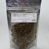 Chest Tea, a second view of the bag showing the loose mullein and wild cherry bark blend