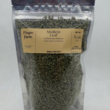 Dried Mullein Leaf bag front, cut mullein leaf wildcrafted in Alabama by Mayim Farm