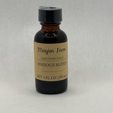 Easy Mind Blend, 1 fl oz amber glass bottle, liquid herbal extract made at Mayim Farm in Opp, Alabama
