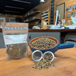 Echinacea Tulsi Tea loose leaf blend, packed by hand at Mayim Farm in Opp, Alabama