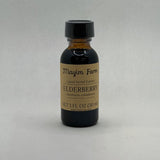 Elderberry Extract, 1 fl oz amber glass bottle, liquid herbal extract made at Mayim Farm in Opp, Alabama