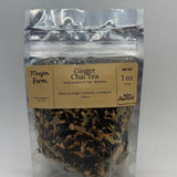Ginger Chai Tea pouch front, loose black tea with ginger and whole spices, hand packed in Opp, Alabama
