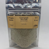 Guerande gray sea salt package front, harvested from the French salt marshes and packed at Mayim Farm