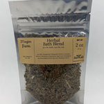 Herbal Bath Blend package front, a twelve herb bath soak with sea salt from Mayim Farm in Opp, Alabama