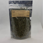Mayim Farm Herbal Smoking Blend, 1 oz resealable bag showing the loose mullein-based blend