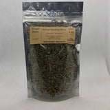 Mayim Farm Herbal Smoking Blend, 1 oz resealable bag showing the loose mullein-based blend