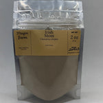 Irish Moss Powder pouch front, ground sea moss packed by hand at Mayim Farm in Opp, Alabama