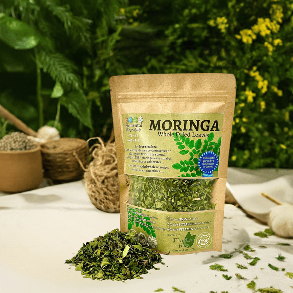 Organic dried moringa leaves from Mayim Farm Alabama
