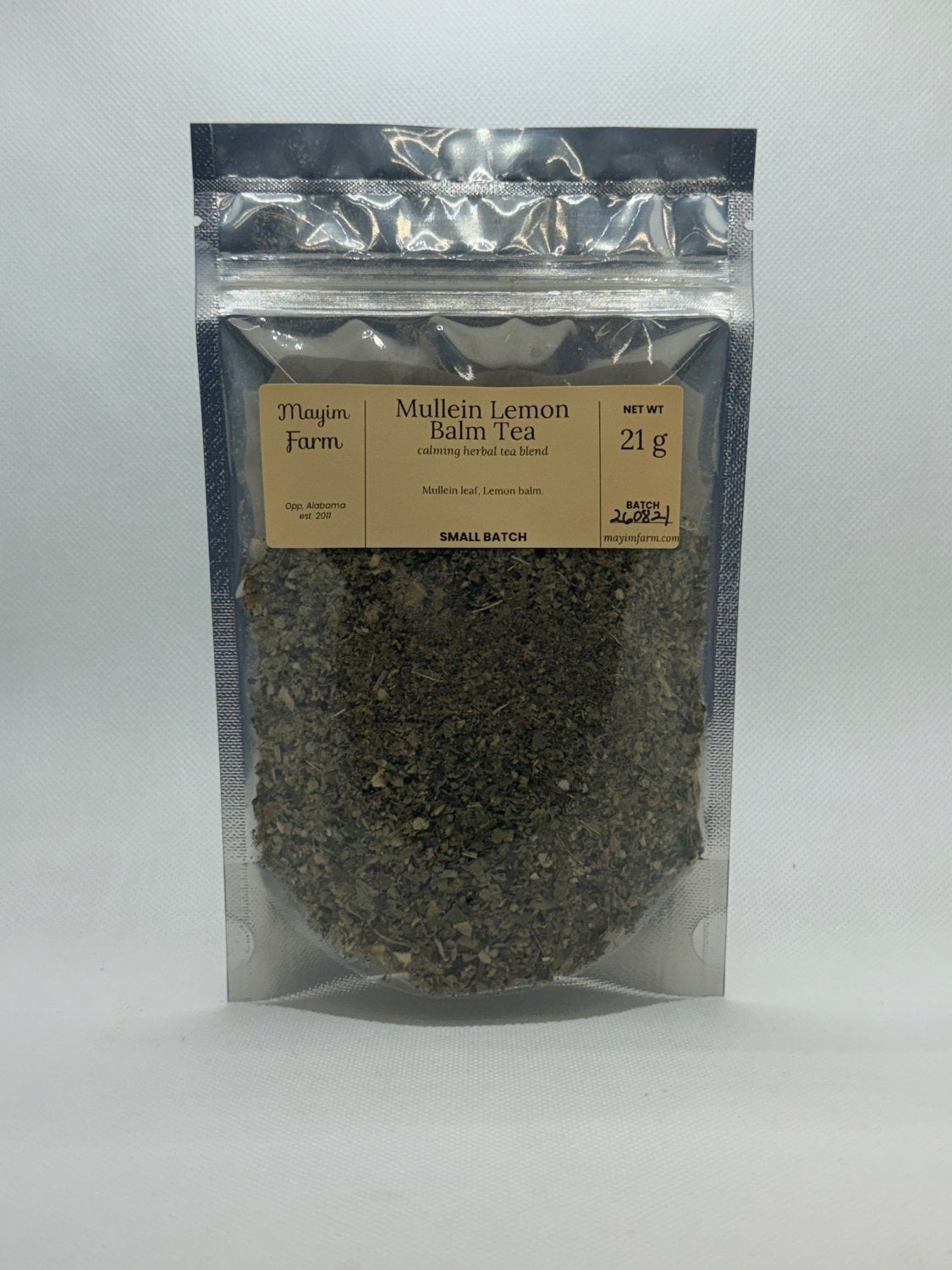 Mayim Farm Mullein Lemon Balm Tea, 21 g bag of loose leaf tea