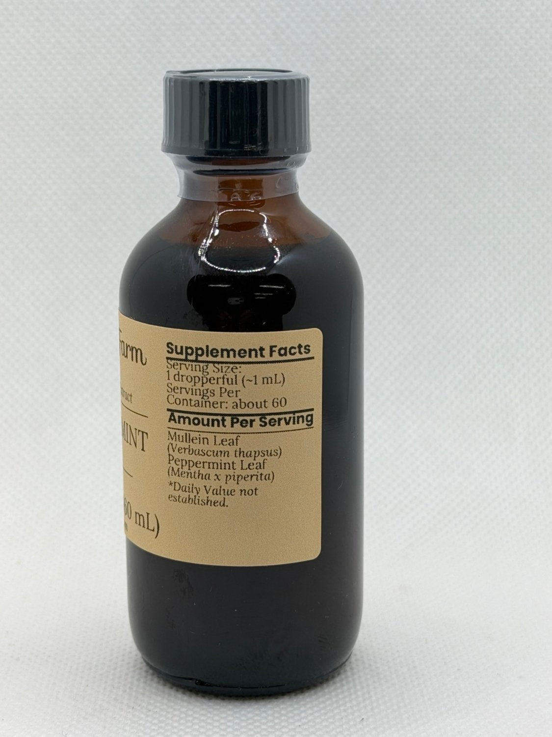 Mullein Mint Extract label showing supplement facts