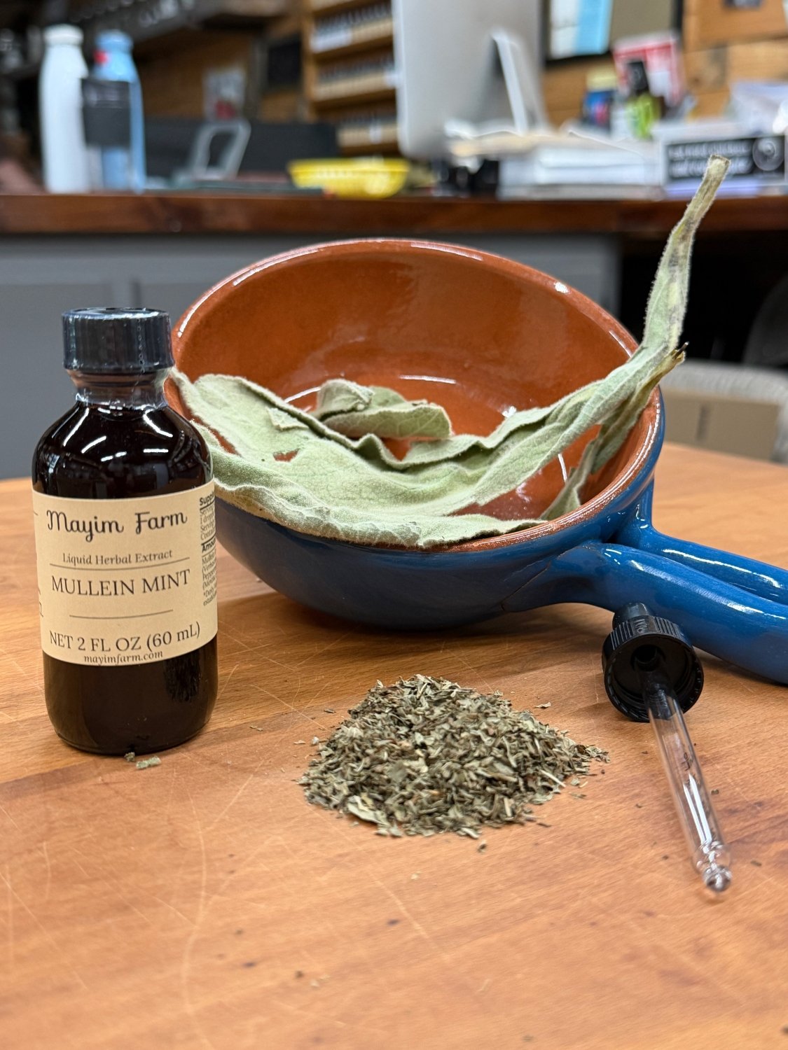 Mullein Mint Extract from Mayim Farm, mullein and peppermint tincture