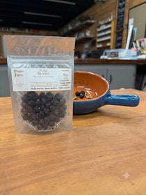 Dried poke berries wild harvested from Mayim Farm land in Alabama
