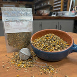 Rocking Chair Tea loose leaf blend, packed by hand at Mayim Farm in Opp, Alabama