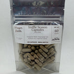 Sniffle Season Capsules pouch front, hand filled at Mayim Farm in Opp, Alabama