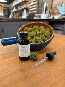 Wild harvested sweet gum ball extract shikimic acid tincture from Mayim Farm Alabama