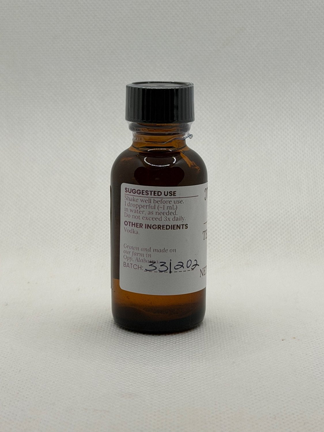 Tension Blend suggested use and other ingredients on the Mayim Farm bottle label