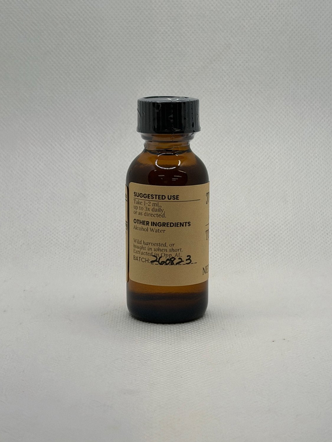 Turkey Tail Extract suggested use and other ingredients on the Mayim Farm bottle label