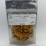 Turmeric Capsules pouch front, hand filled at Mayim Farm in Opp, Alabama