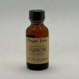 Yarrow Extract, 1 fl oz amber glass bottle, liquid herbal extract made at Mayim Farm in Opp, Alabama