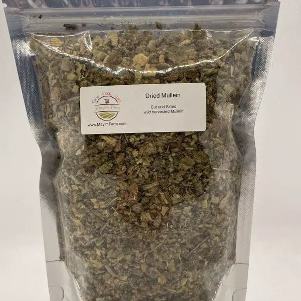 Organic wildcrafted dried mullein leaf from Mayim Farm Alabama