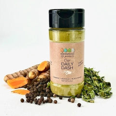 Our Daily Dash herb and moringa spice blend from Mayim Farm Alabama