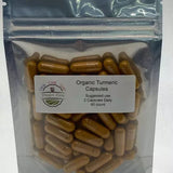 Turmeric root powder capsules from Mayim Farm Alabama